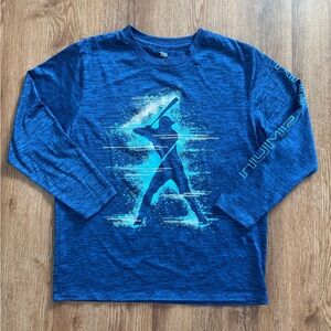 Tek Gear Blue Long Sleeve Kids Tee with Baseball Graphic